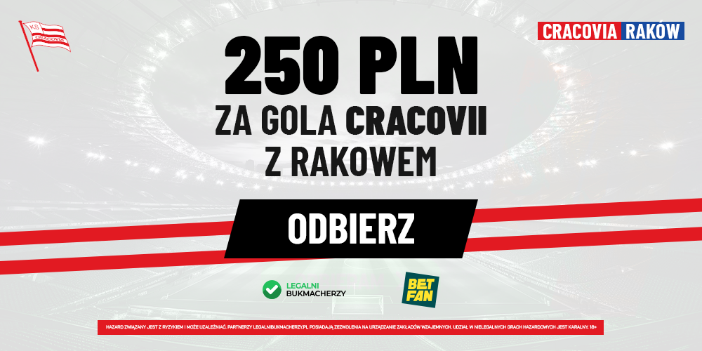 Serwis LegalniBukmacherzy.pl partnerem meczu Cracovia vs Raków Częstochowa