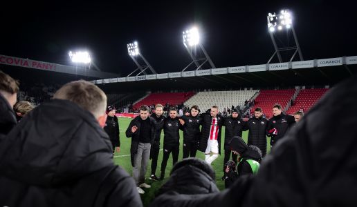 Trener Luka Elsner i Sebastian Madejski odpowiedzieli na pytania dziennikarzy przed meczem z Zagłębiem Lubin