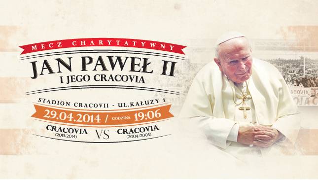 Bilety-cegiełki na mecz "Jan Paweł II i Jego Cracovia" w sprzedaży