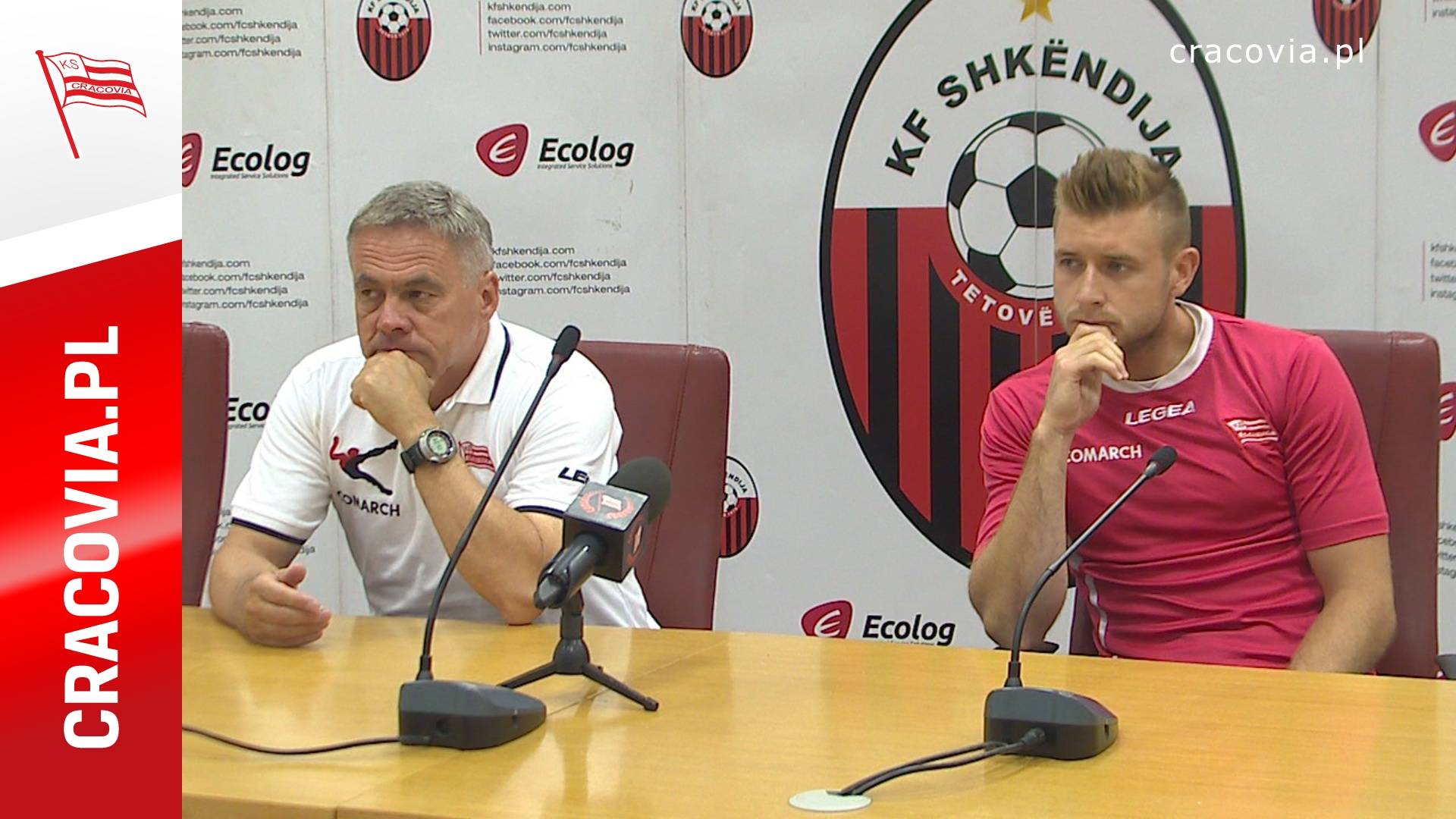 Trener Zieliński i Marcin Budziński przed meczem Cracovii z KF Shkëndija 