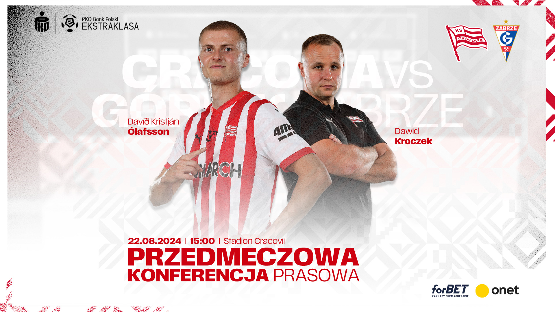 Dawid Kroczek i David Olafsson przed meczem z Górnikiem Zabrze