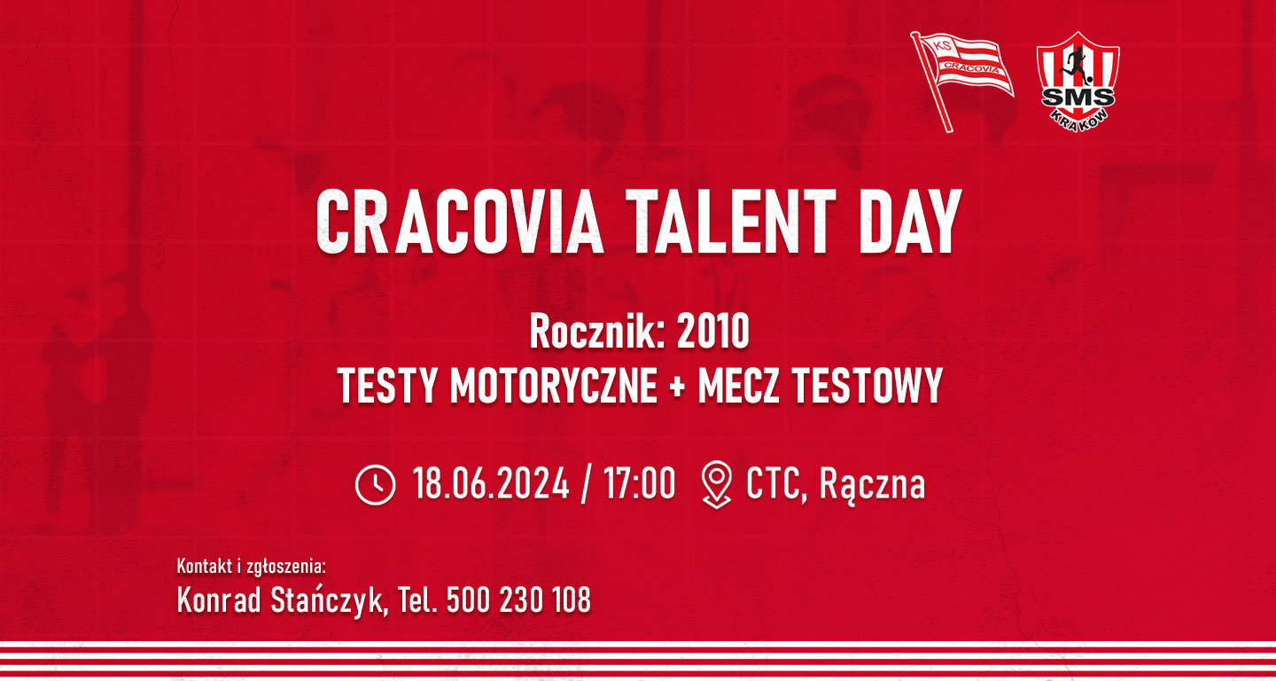 Cracovia Talent Day rocznika 2010 już 18 czerwca!