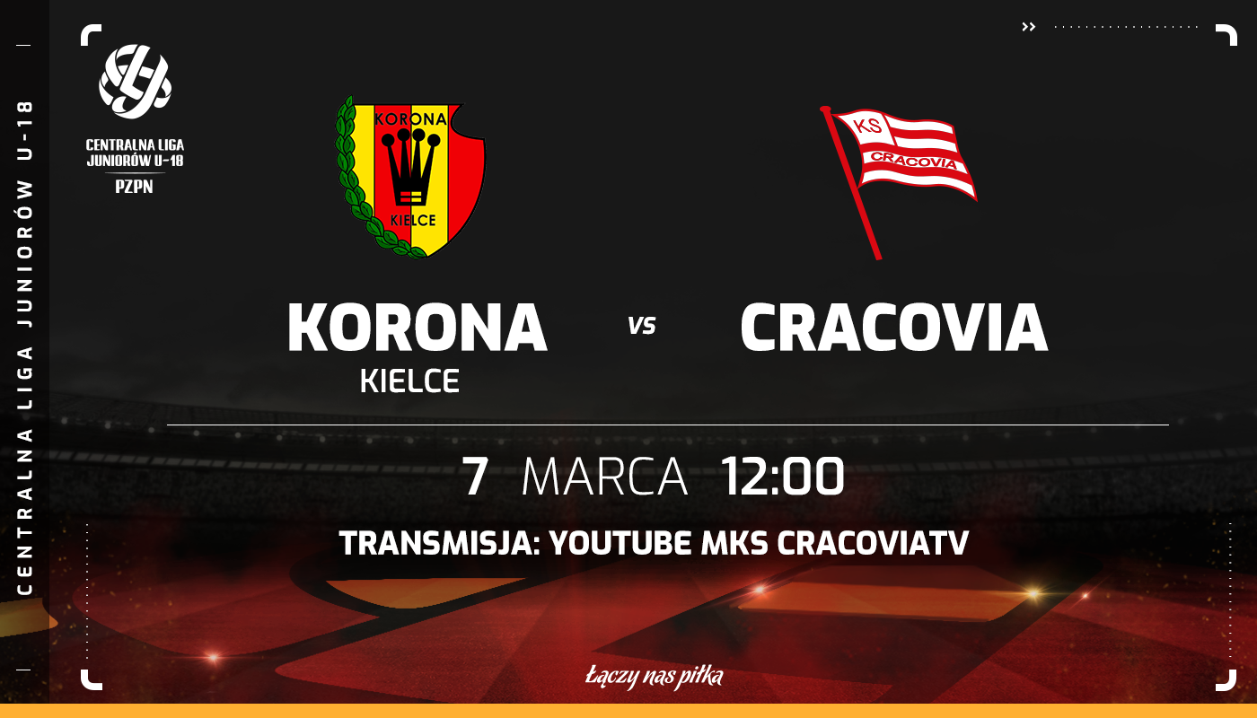 Centralna Liga Juniorów U-18: Korona Kielce - Cracovia, godz. 12:00