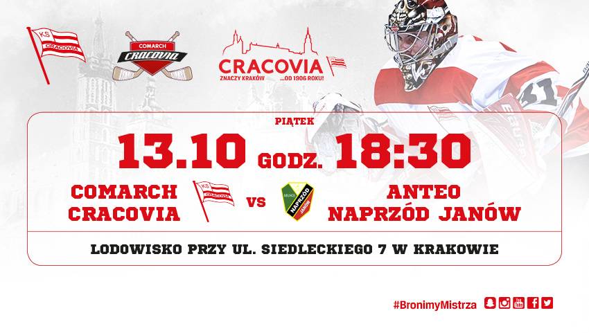 Hokejowa Cracovia gra w najbliższy piątek! Zobaczże mecz Mistrzów Polski #NaLodowisku!