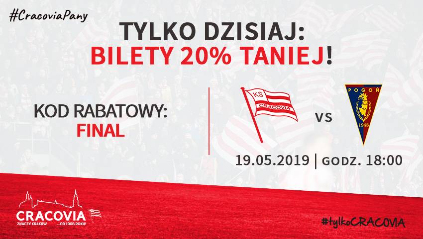 Tylko w niedzielę - bilety na mecz z Pogonią 20% taniej!