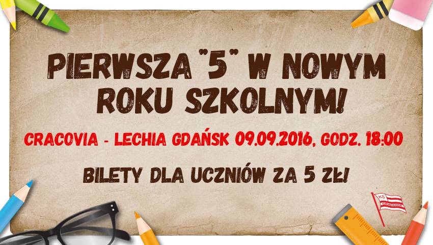 Pierwsza "5" w nowym roku szkolnym! Uczniowie na Lechię za 5 zł!