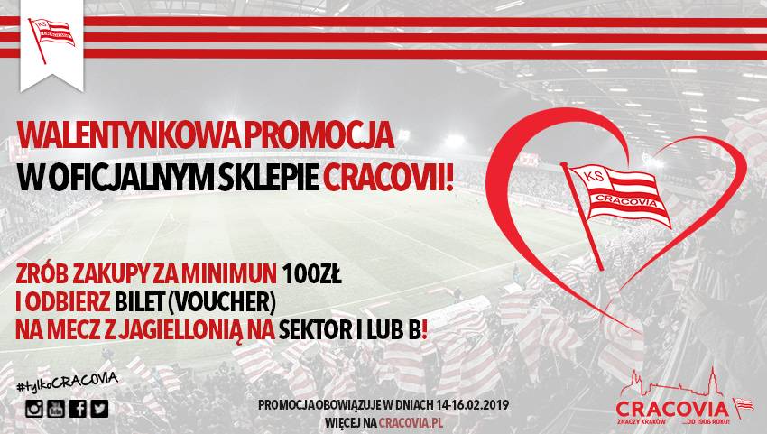 Walentynkowa promocja w Oficjalnym Sklepie Cracovii!