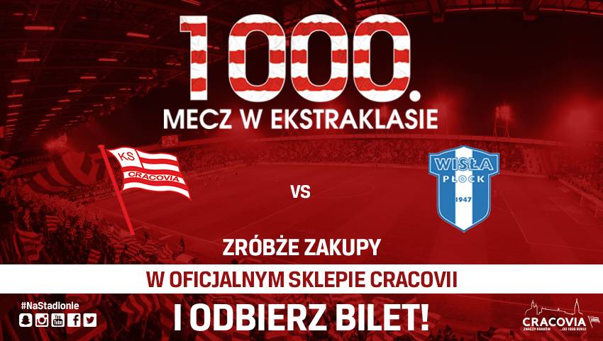 Zróbże zakupy w Oficjalnym Sklepie Cracovii i odbierz bilet na 1000. mecz Pasów w Ekstraklasie!