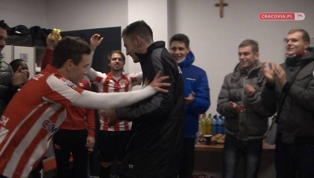 Radość piłkarzy po meczu z Lechią. Kosanović show 