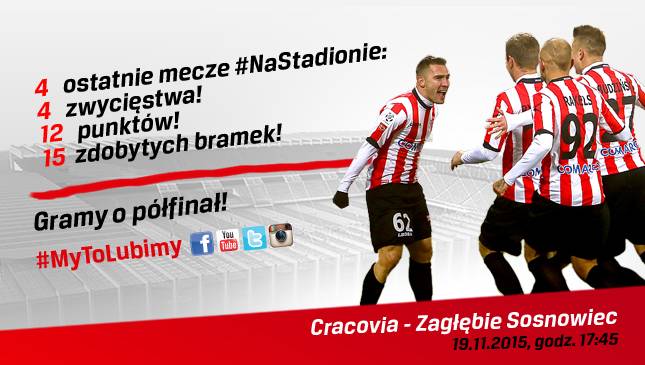 W najbliższy czwartek gramy o półfinał Pucharu Polski! #MyToLubimy!