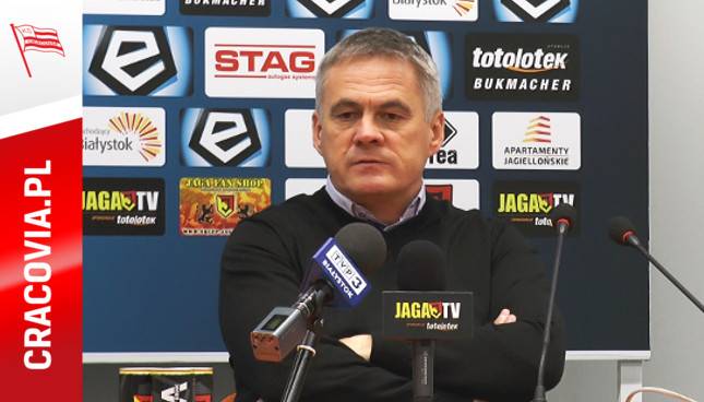 Trener Jacek Zieliński po meczu z Jagiellonią Białystok[WIDEO]