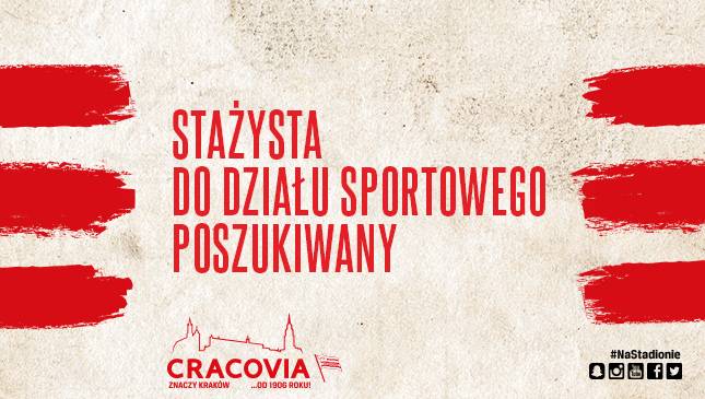 Zostań stażystą w dziale sportowym Cracovii
