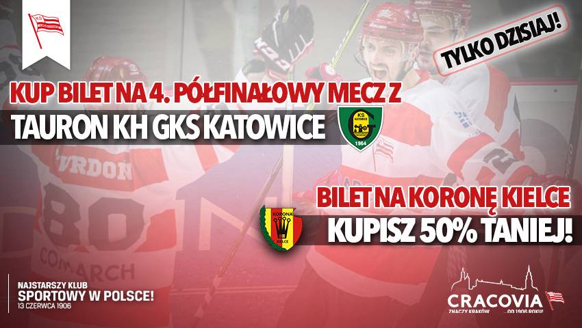 Promocja! Z biletem na hokej wejściówka na mecz z Koroną Kielce 50% taniej!