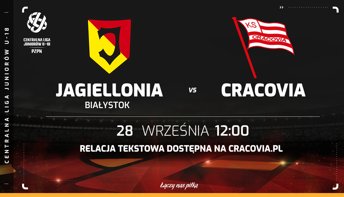 Centralna Liga Juniorów U-18: Jagiellonia Białystok - Cracovia, godz. 12:00